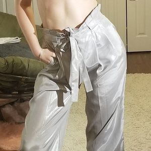 Silver high waisted pants